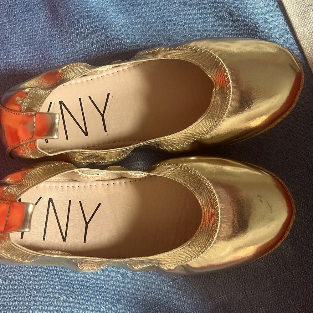 Brand New- Never Worn Yosi Samra - Lustrous Gold Ballet Flat